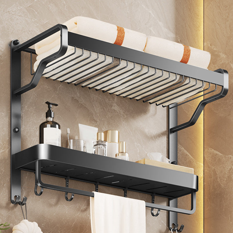 Modern Black Bathroom Storage Shelf Set
