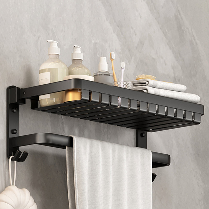 Modern Black Bathroom Storage Shelf Set