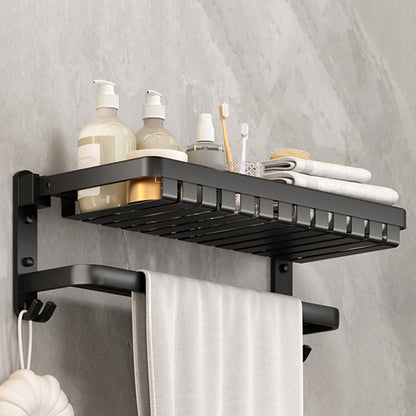 Modern Black Bathroom Storage Shelf Set