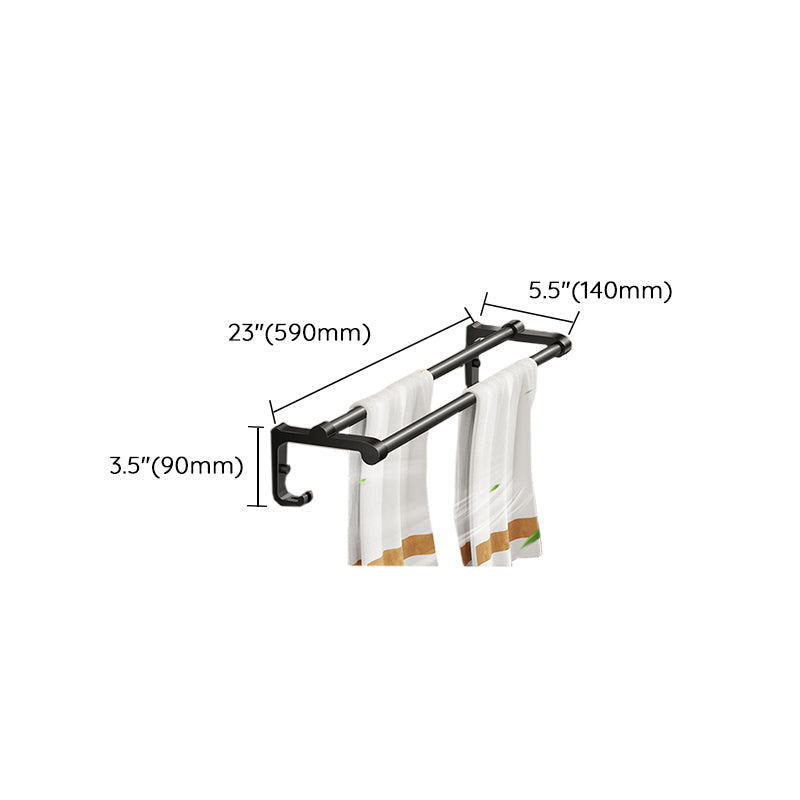 Modern Black Bathroom Storage Shelf Set