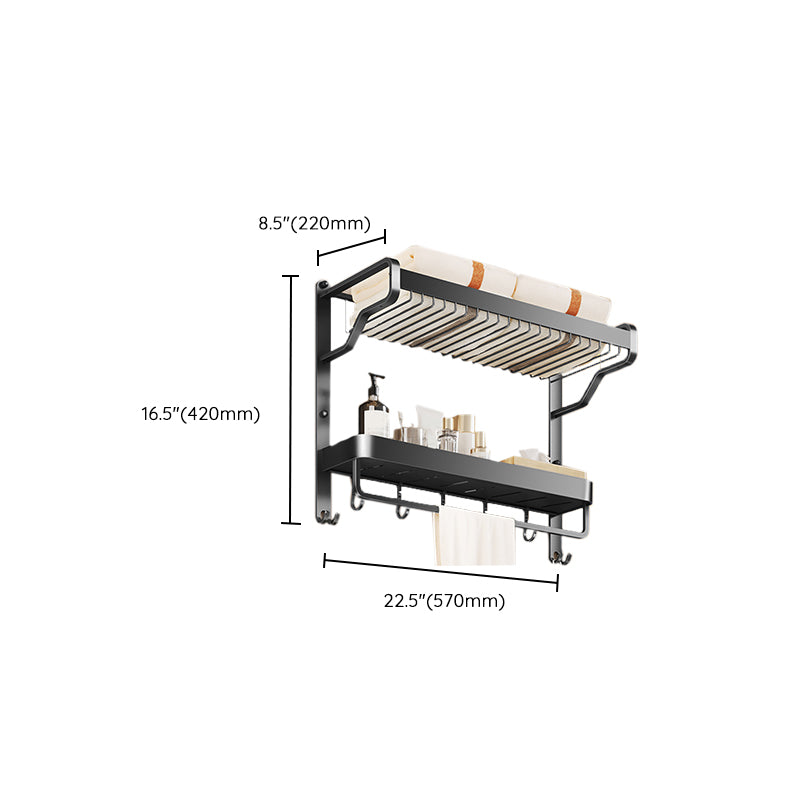 Modern Black Bathroom Storage Shelf Set