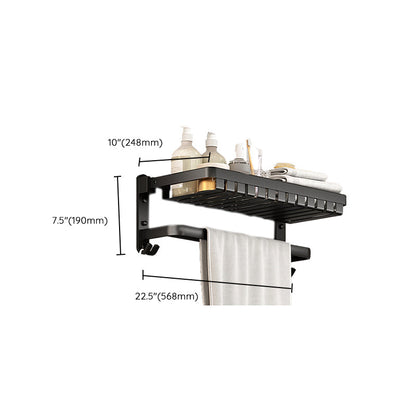 Modern Black Bathroom Storage Shelf Set
