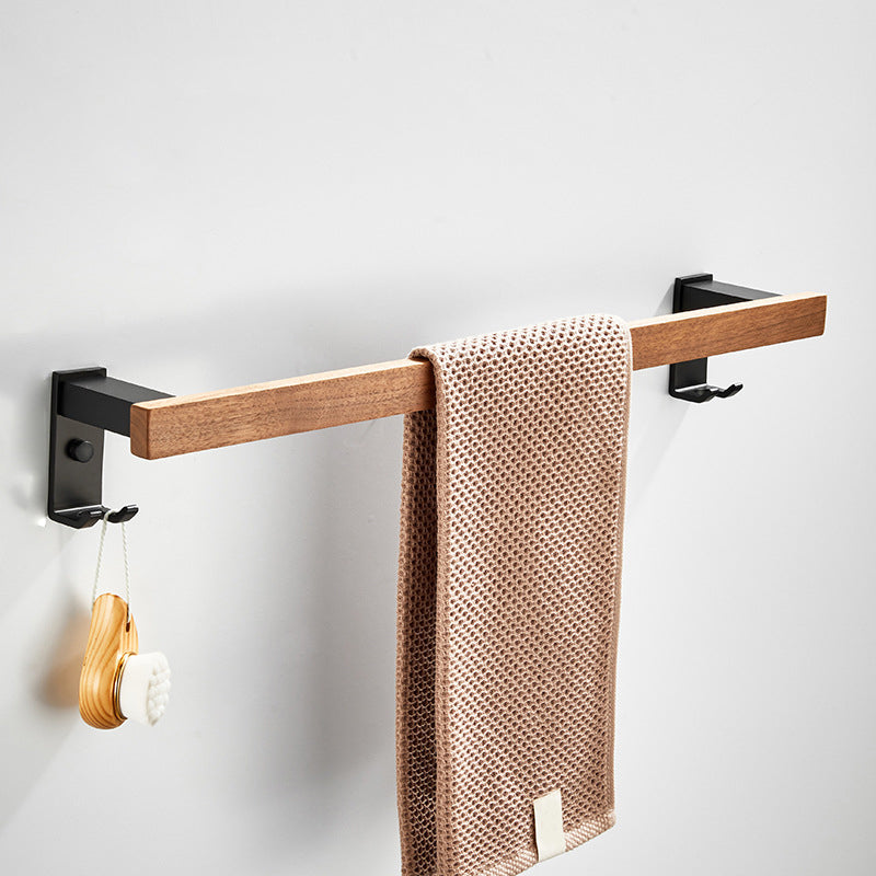 Contemporary Wood Tone Bath Accessories Set