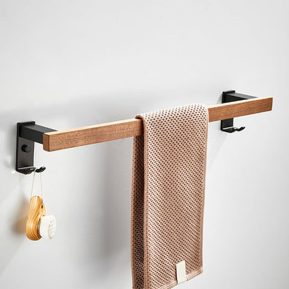 Contemporary Wood Tone Bath Accessories Set