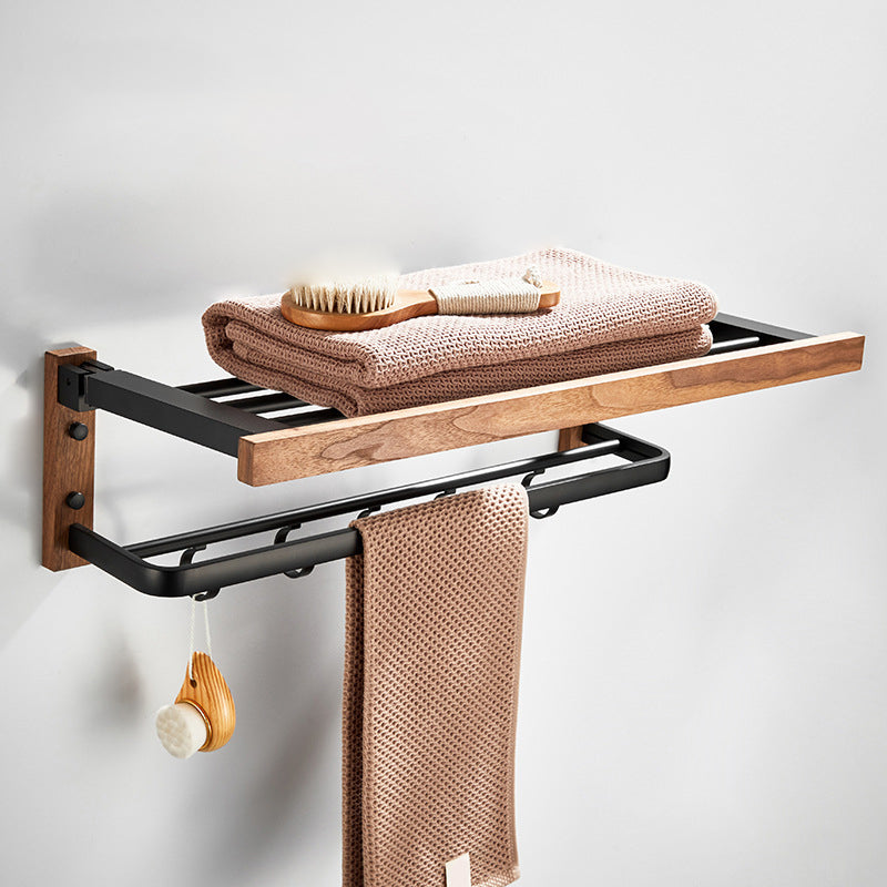Contemporary Wood Tone Bath Accessories Set