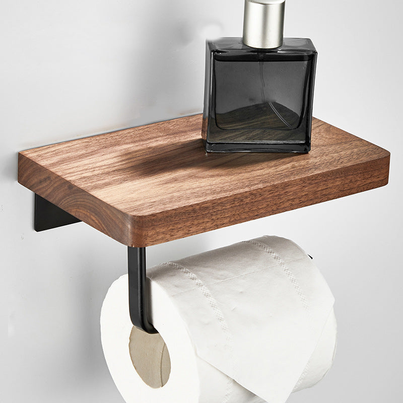 Contemporary Wood Tone Bath Accessories Set