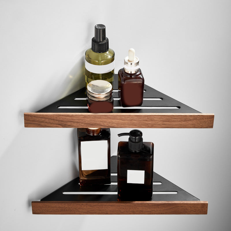 Contemporary Wood Tone Bath Accessories Set