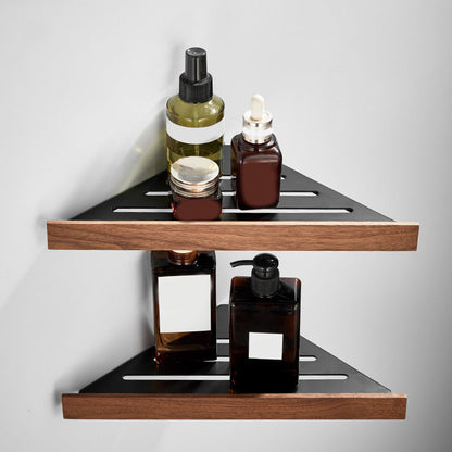 Contemporary Wood Tone Bath Accessories Set