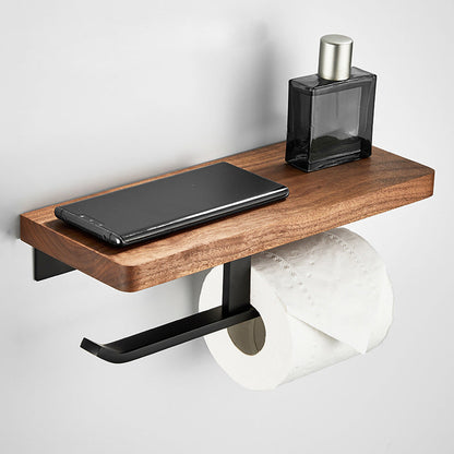 Contemporary Wood Tone Bath Accessories Set