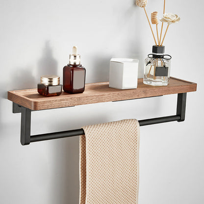 Contemporary Wood Tone Bath Accessories Set