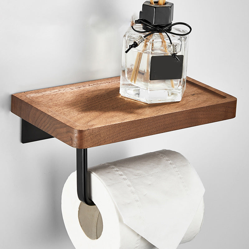 Contemporary Wood Tone Bath Accessories Set