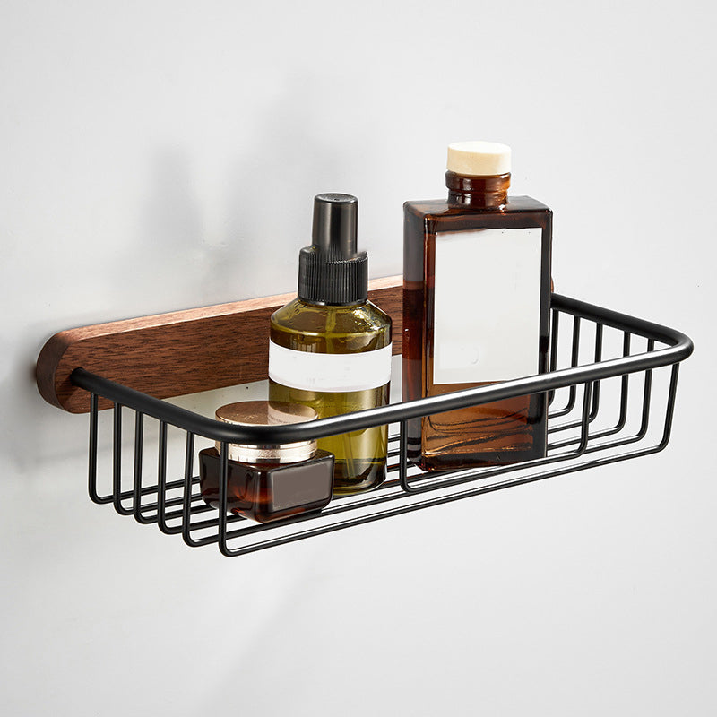 Contemporary Wood Tone Bath Accessories Set