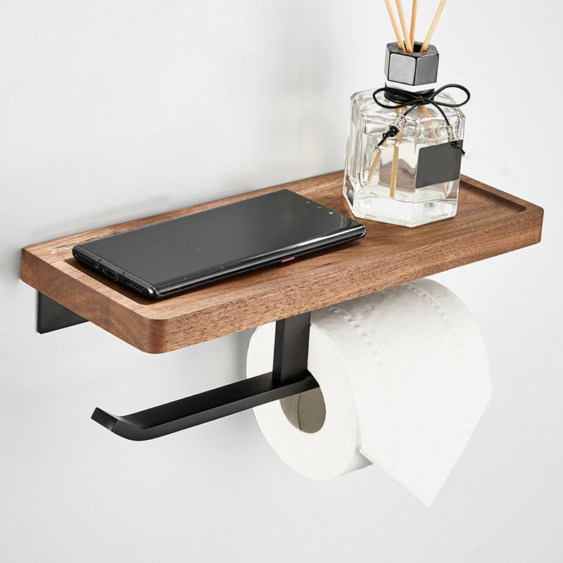 Contemporary Wood Tone Bath Accessories Set
