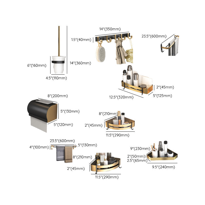 Elegant Black Brass Bathroom Accessories Set