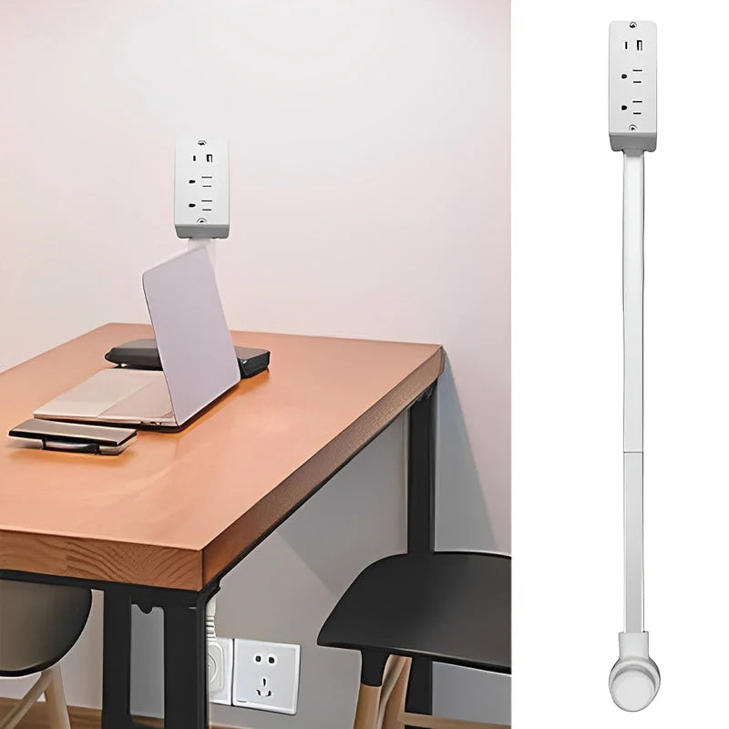 Compact USB Power Strip with Rotating Plug Outlet