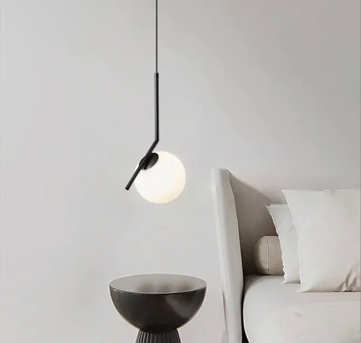 Soft Glow Pendant Lamp with White Glass Shade