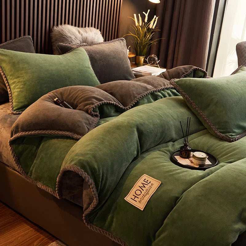 Plush Microfiber Winter Duvet Cover Set