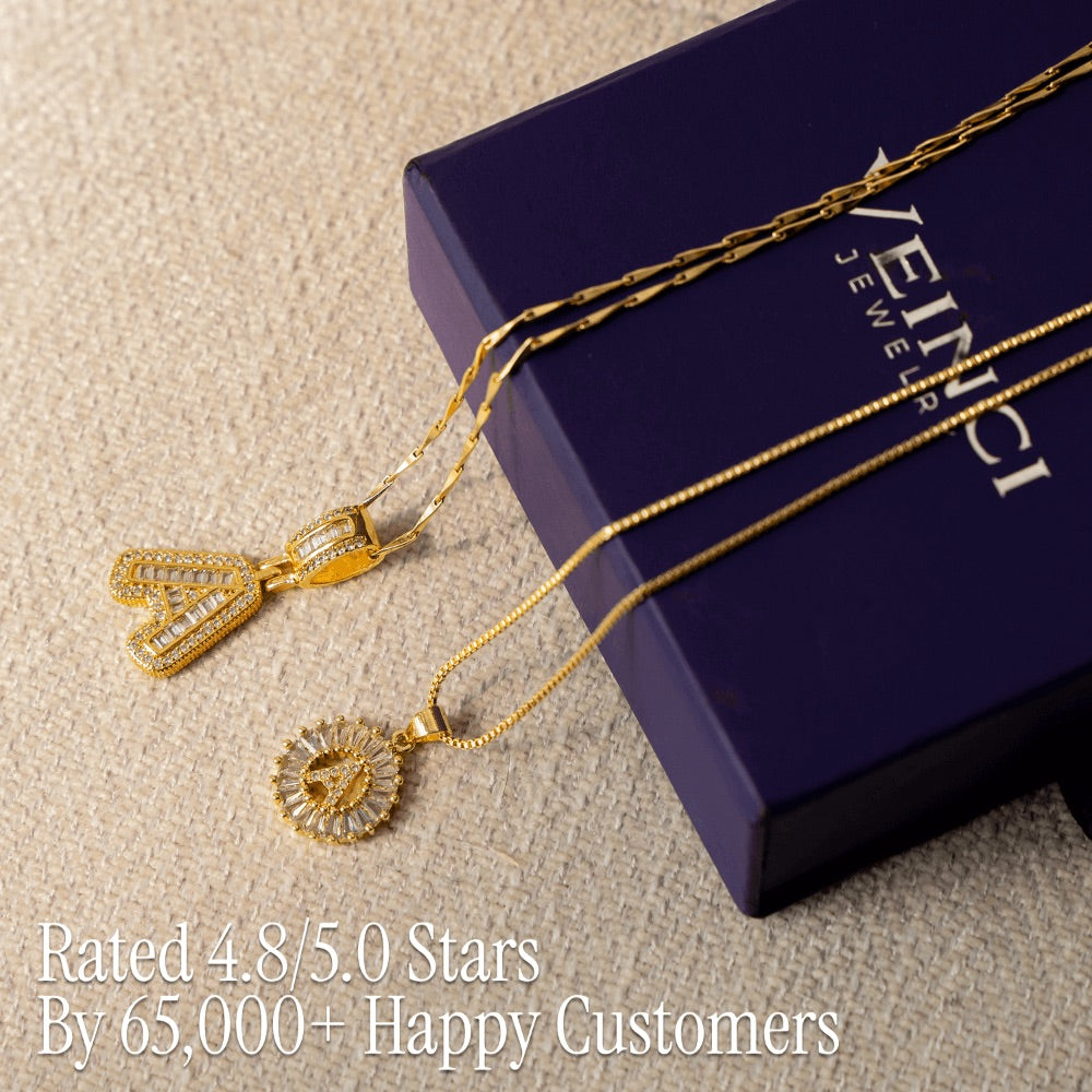Fine 14k Gold Initial Diamond Pendant Necklace