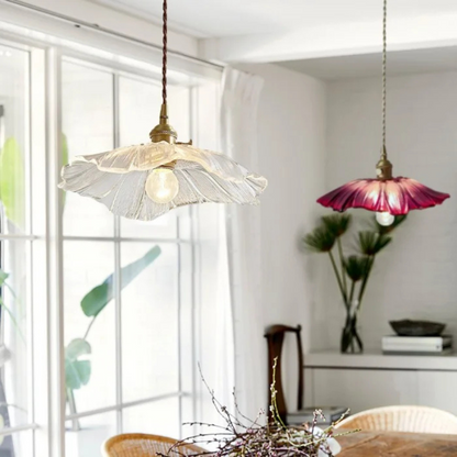 Vintage Floral Glass Hanging Lamp