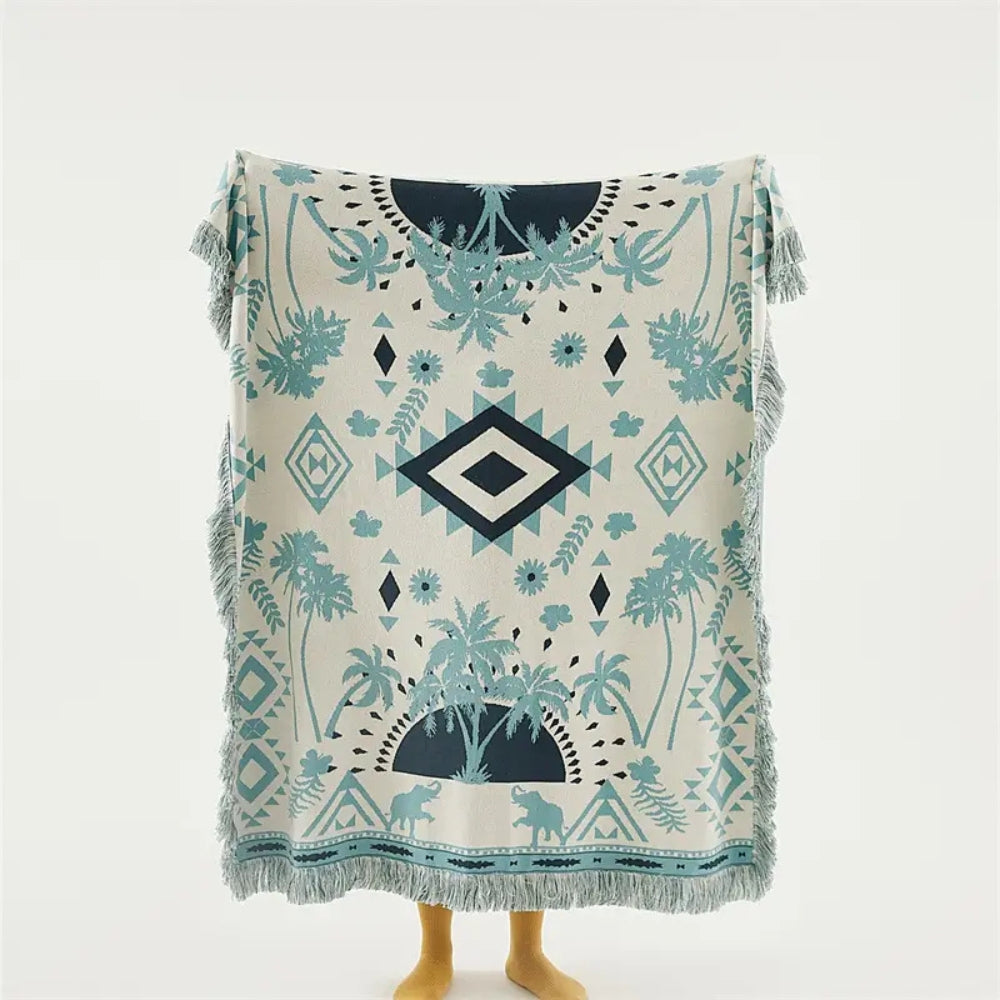 Colorful Geometric Pattern Throw Blanket