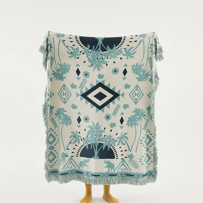 Colorful Geometric Pattern Throw Blanket