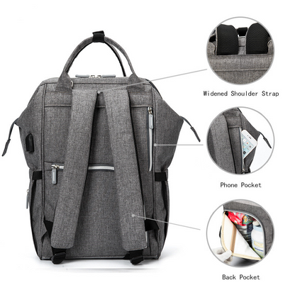 Convenient Diaper Bag with Built-in USB Charger