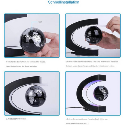 Sleek LED Globe Table Light with Metal Base
