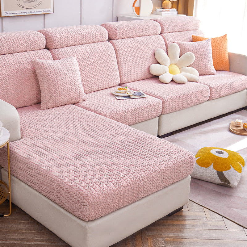 Soft Tan Plush Sectional Pet Sofa Cover - Luxicro