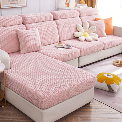 Soft Tan Plush Sectional Pet Sofa Cover - Luxicro