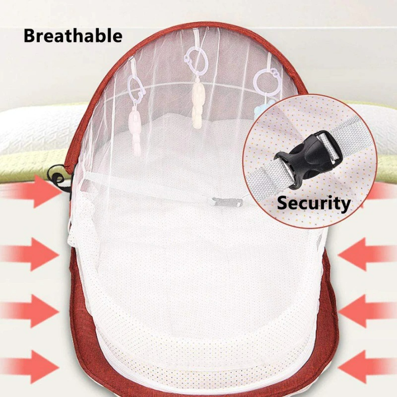 Portable Infant Travel Cot with Mesh