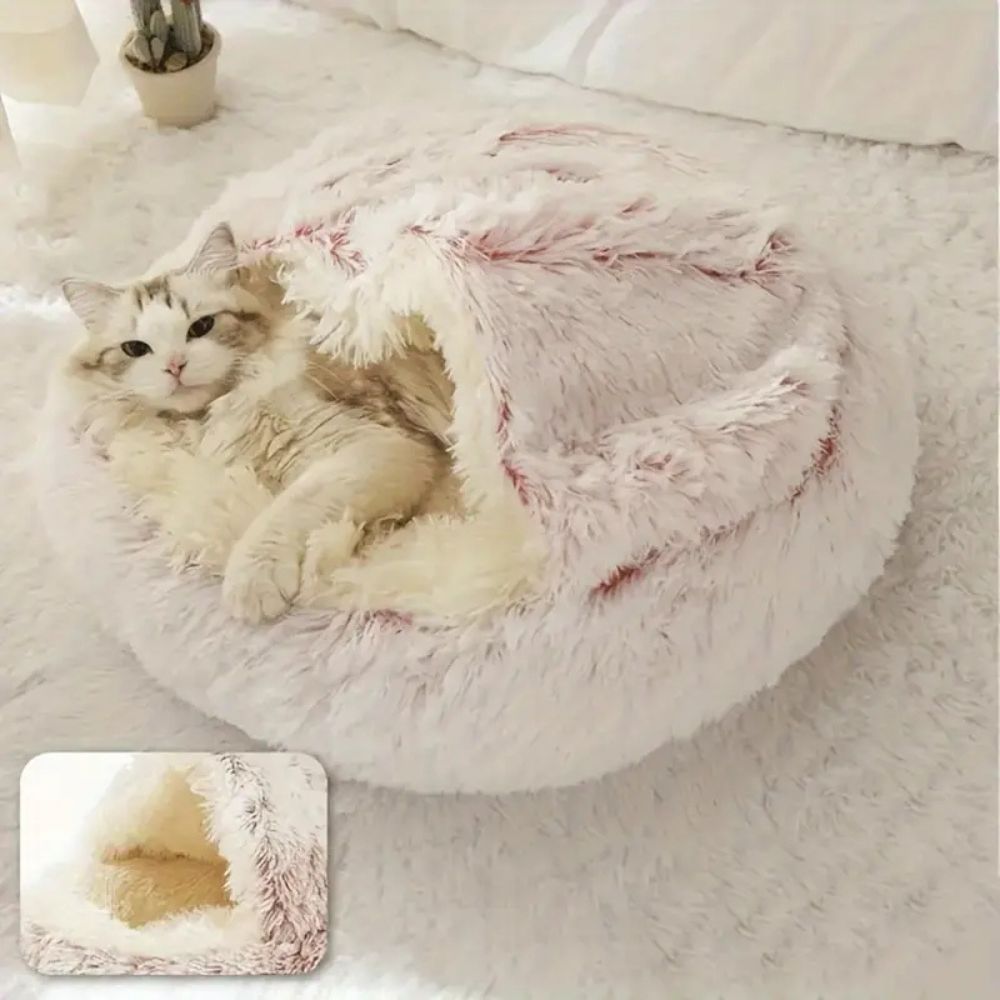 Plush Cozy Furry Dog Bed