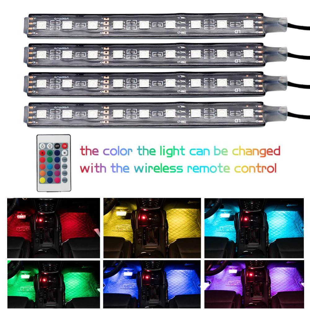 Colorful Car LED Strip Light with Wireless Remote Control