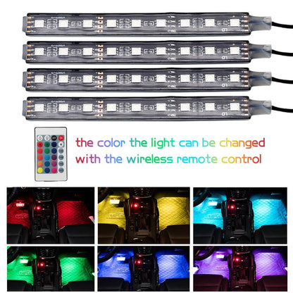 Colorful Car LED Strip Light with Wireless Remote Control