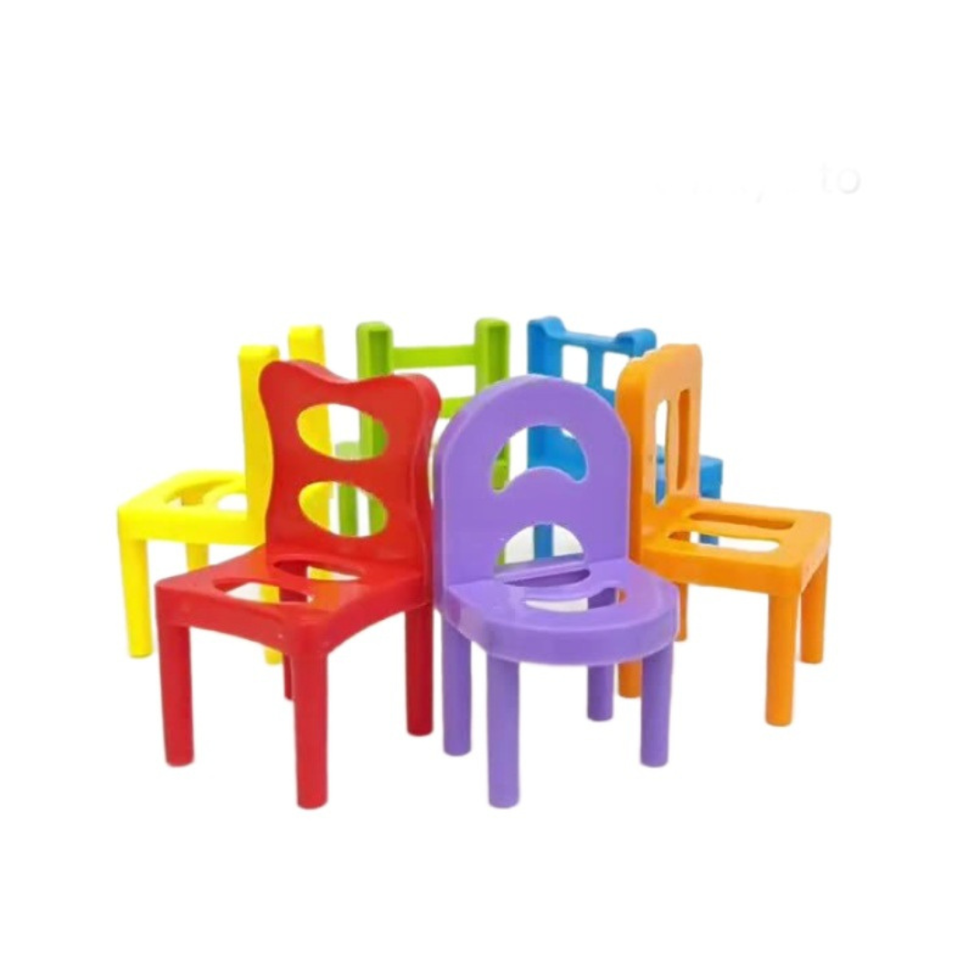 Colorful Wooden Stacking Chair Set - Luxicro