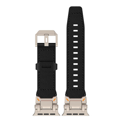 Rugged Brown Leather Strap For Apple Watch