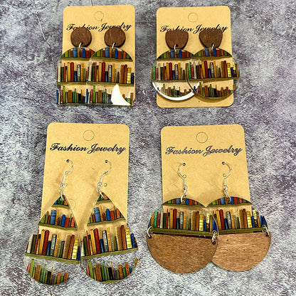 Natural Tree Book Dangle Earrings