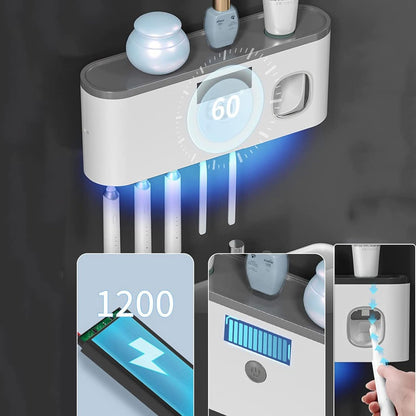 Clever UV Toothbrush Holder with Dispenser