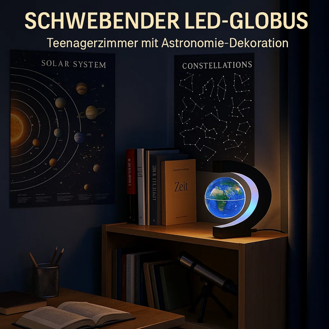 Sleek LED Globe Table Light with Metal Base