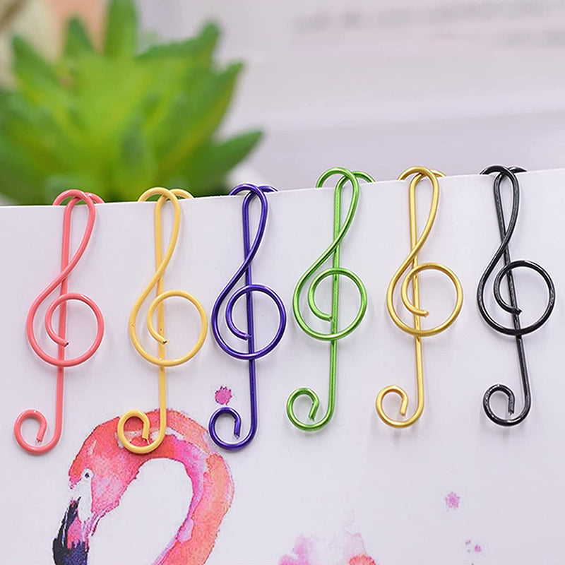 Colorful Metal Music Shaped Paperclips
