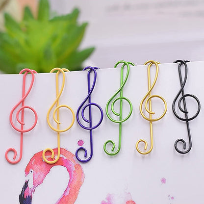 Colorful Metal Music Shaped Paperclips