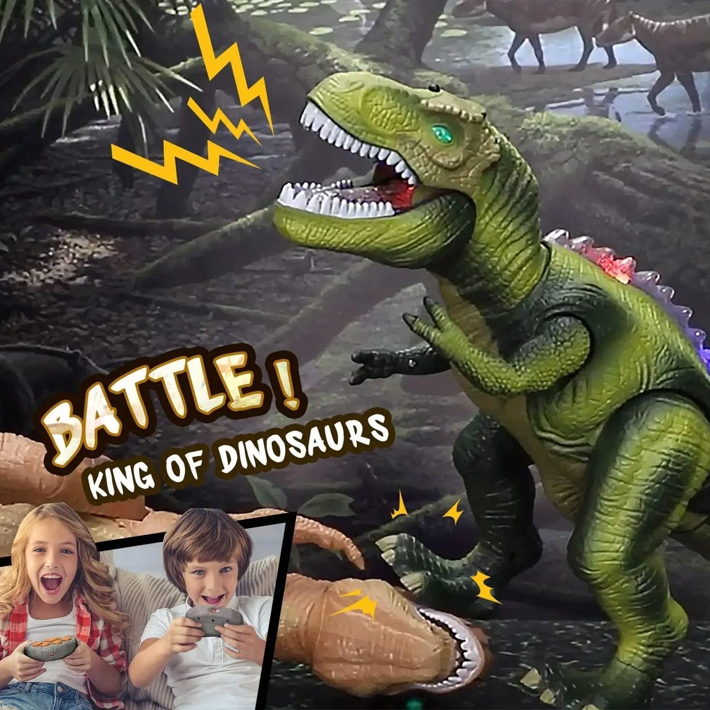 Interactive LED T Rex Toy with Sound and Motion