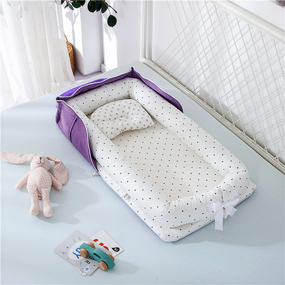 Portable Space Saving Baby Bed with Mattress - Luxicro