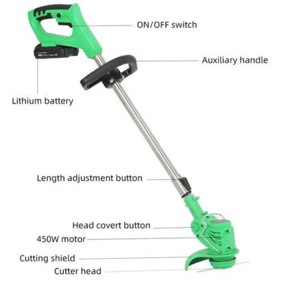 Cordless Garden Trimmer with Variable Cutting Height