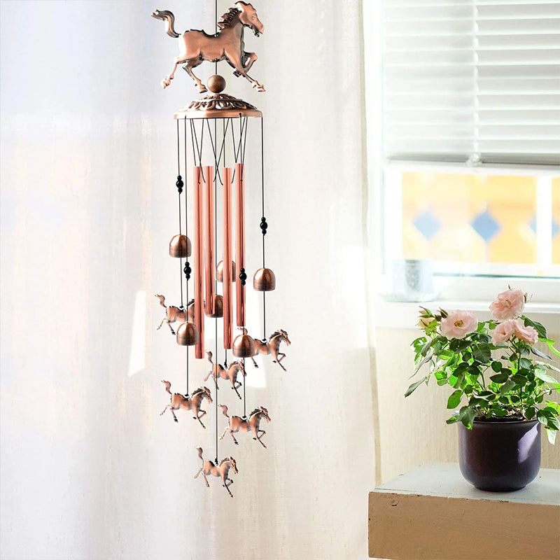 Vintage Bronze Horse Outdoor Windchime