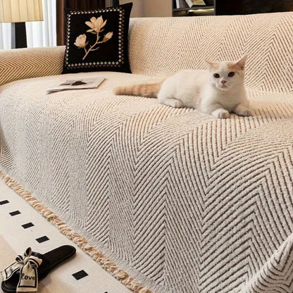 Patterned Gray Fabric Sofa Slipcover - Luxicro