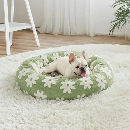 Cozy Plush Checkered Dog Bed