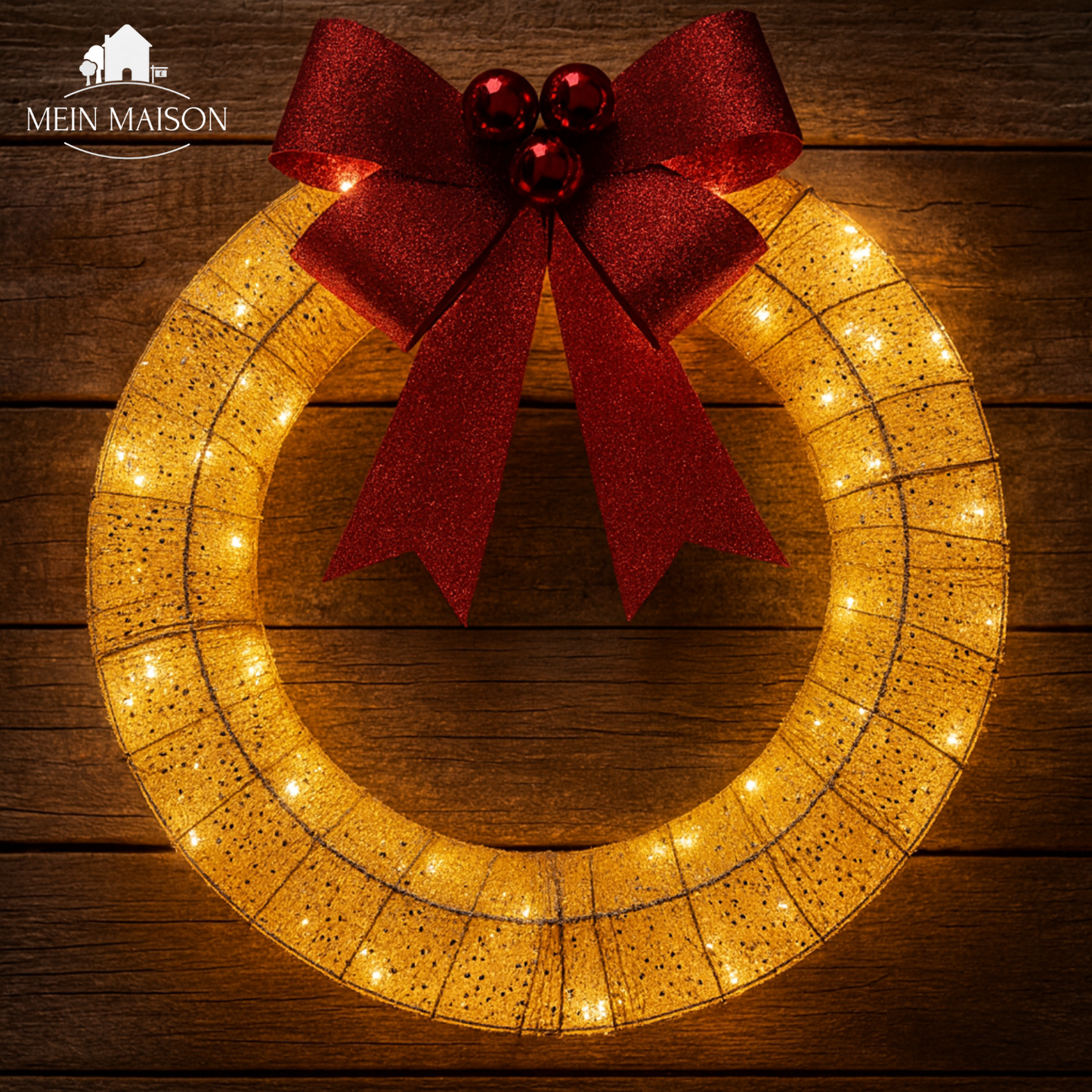 Bright Christmas Wreath with LED Lights
