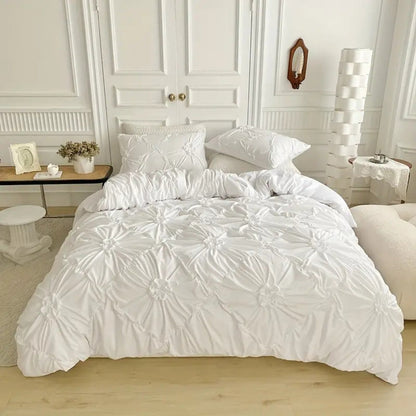 Beautiful Floral Bedding Set with Ruffled Pillowcases