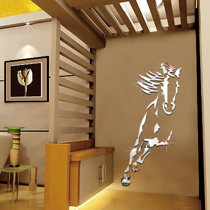 Beautiful Horse Wall Mirror Sticker Decor
