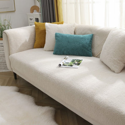 Fuzzy Anti-Slip Wool Couch Protector